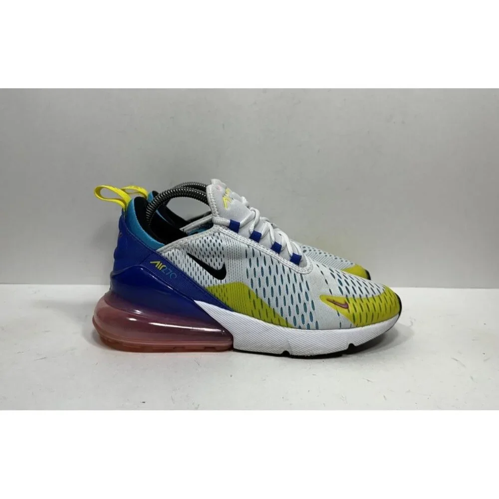 Nike Air Max 270 White Blue Yellow Pink FD1020-100 Sneakers Women’s Size 8.5 /7Y